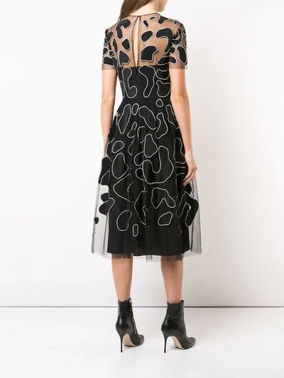 Shop Carolina Herrera Sheer Animal Jacquard Dress In Black
