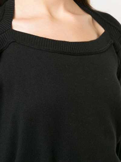 Shop Y's Slash Neck Top In Black