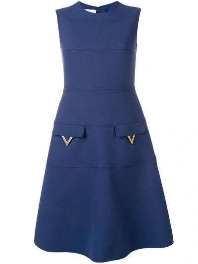 Shop Valentino V Hardware Dress In Cg6 Navy