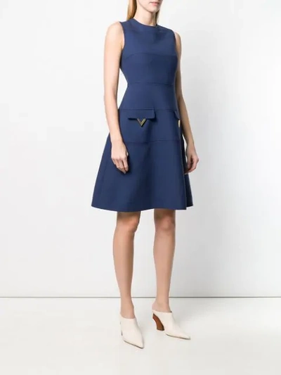 Shop Valentino V Hardware Dress In Cg6 Navy