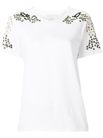 Shop Michael Michael Kors Floral T-shirt In White