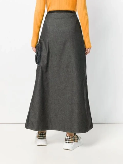 Shop Fendi Vintage 2000's Drawstring Long Skirt - Grey
