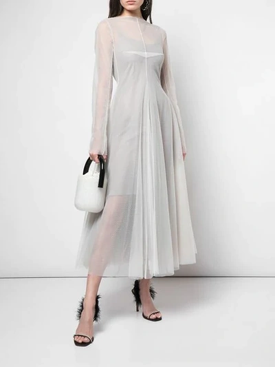 Shop Marc Le Bihan Tulle Midi Dress In White