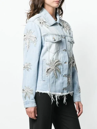 Shop Philipp Plein Aloha Plein Denim Jacket In 07 Blue