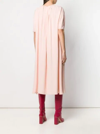 Shop Marni Pleated Shift Dress In Pink