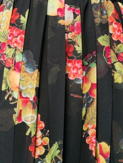 Shop Ultràchic Fruit Pattern Pleated Skirt In Black