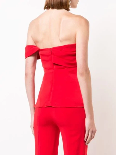 Shop Cushnie Et Ochs Strapless Twist Top In Red