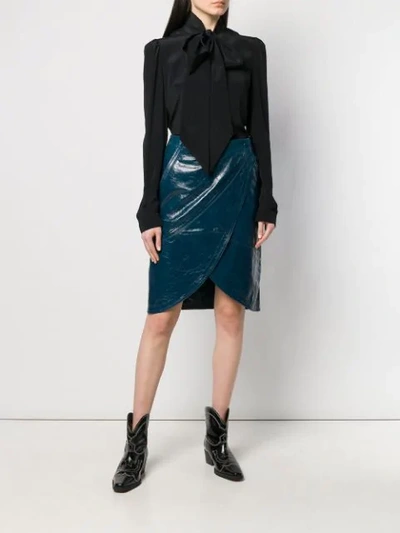 GIVENCHY WRAP-AROUND MIDI SKIRT - 蓝色