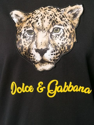 Shop Dolce & Gabbana Leopard Print Hoodie In Black