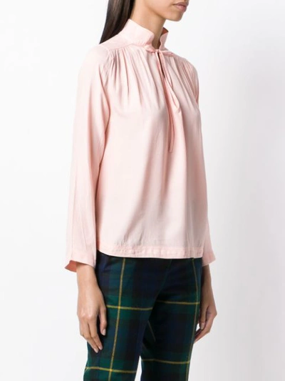 Shop Vanessa Bruno Tie Neck Loose Fit Blouse In Pink