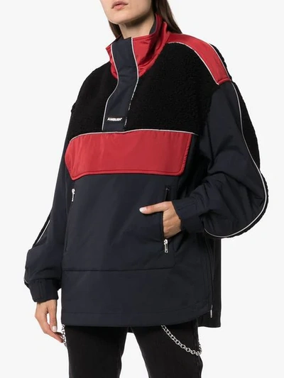 Shop Ambush Fleece Wool-blend Windbreaker Jacket In Black