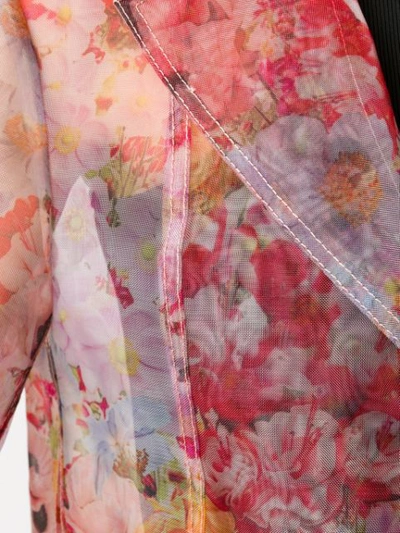 Shop Msgm Floral Print Jacket In Pink