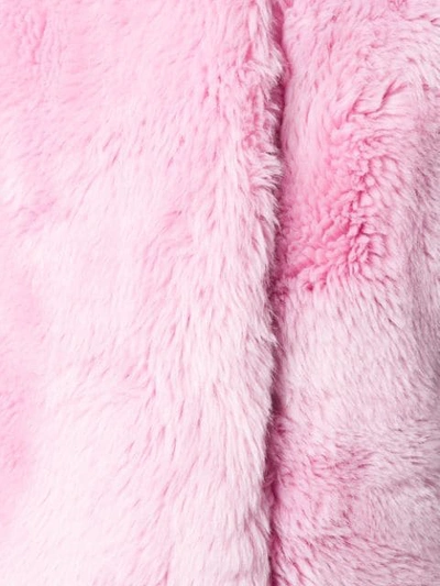 Shop Msgm Faux Fur Long Gilet In Pink