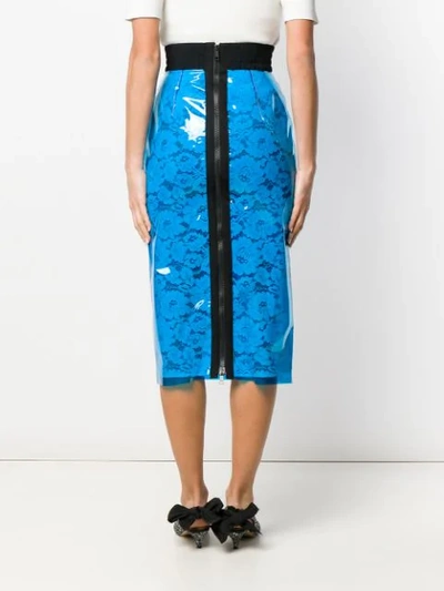 Shop N°21 Floral Lace Pencil Skirt In Blue