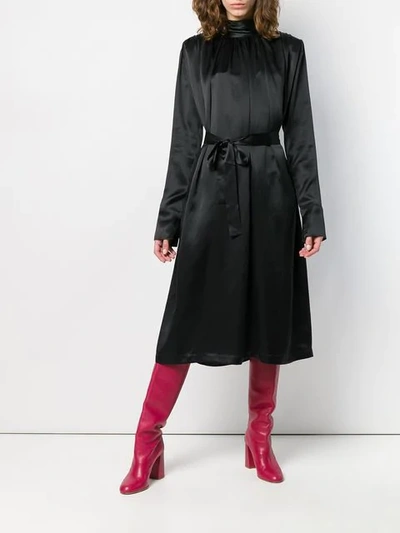 Shop Materiel Long Sleeve Midi Dress In Black