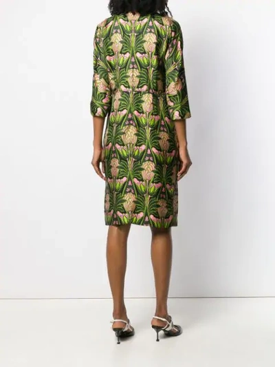 Pre-owned Prada Arabesque Print Dress In Green