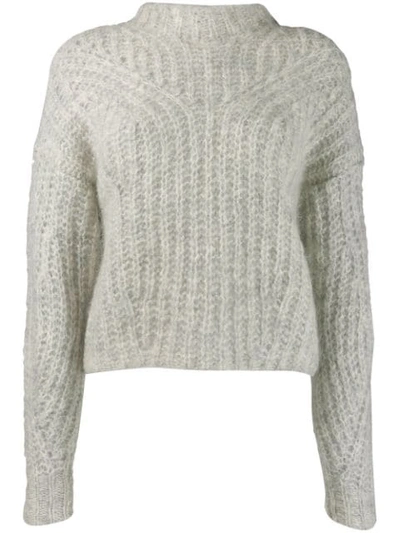 Shop Isabel Marant Fitted Knit Sweater In Grey