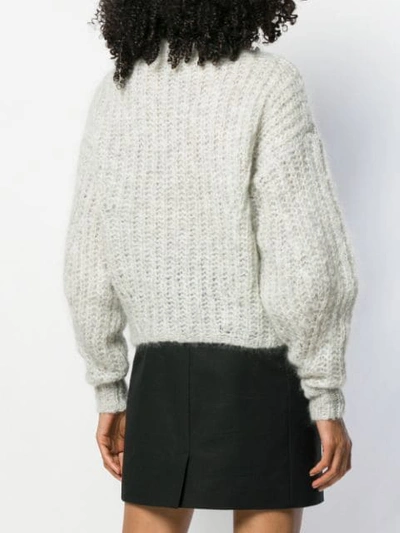 Shop Isabel Marant Fitted Knit Sweater In Grey