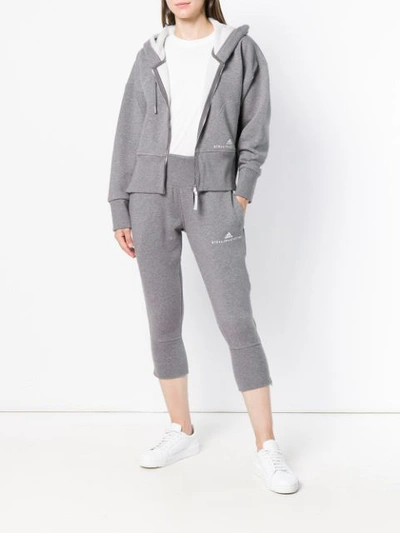 Shop Adidas By Stella Mccartney Logo Embroidered Track Pants In Grey