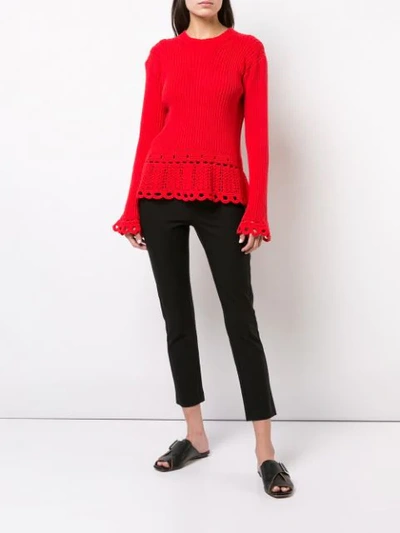 Shop Derek Lam 10 Crosby Crochet Pullover - Red