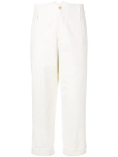 Shop Brunello Cucinelli Cropped Trousers In White