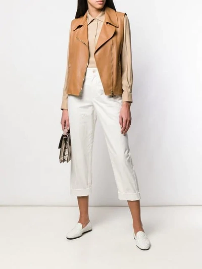 Shop Brunello Cucinelli Cropped Trousers In White