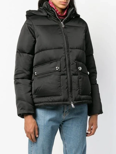 Shop Emporio Armani Hooded Padded Jacket In Black