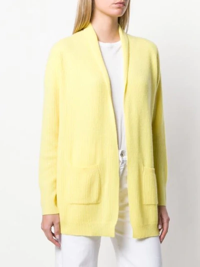 ALLUDE RIBBED DRAPED CARDIGAN - 黄色