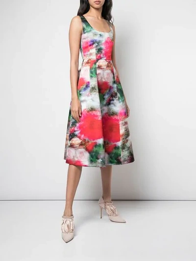 Shop Adam Lippes Flared Floral Print Dress In Multicolour