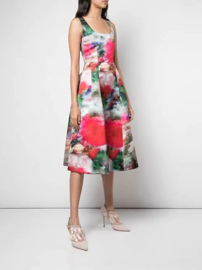 Shop Adam Lippes Flared Floral Print Dress In Multicolour