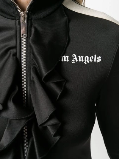 PALM ANGELS RUFFLE TRACK STYLE DRESS - 黑色