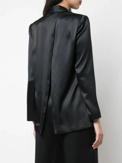 Shop Cushnie Satin Drawstring Blazer In Black