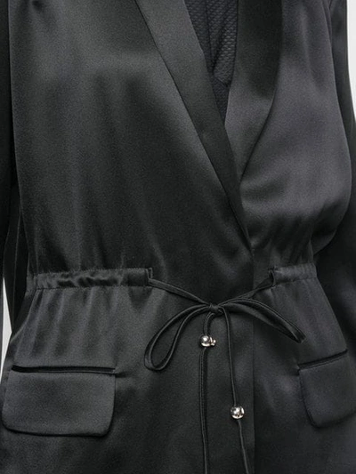 Shop Cushnie Satin Drawstring Blazer In Black