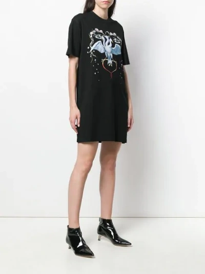 Shop Givenchy T-shirtkleid Mit Print - Schwarz In Black