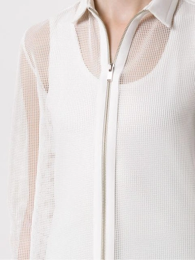 Shop Gloria Coelho Zipped Shirt In White