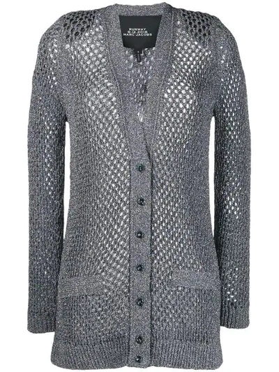 Shop Marc Jacobs Knitted Cardigan Coat In Grey