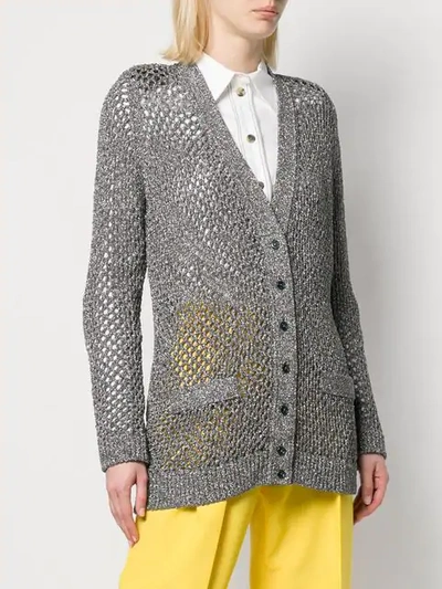 Shop Marc Jacobs Knitted Cardigan Coat In Grey
