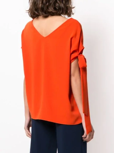 Shop P.a.r.o.s.h Side Bow Detail Blouse In Orange