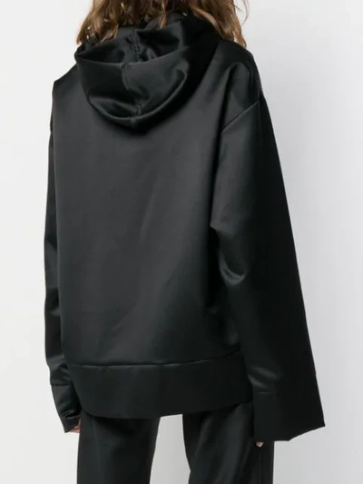 Shop Mm6 Maison Margiela Oversized Draped Sweatshirt In Black