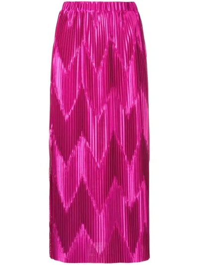 Shop Givenchy Zig-zag Pleated Skirt In Pink