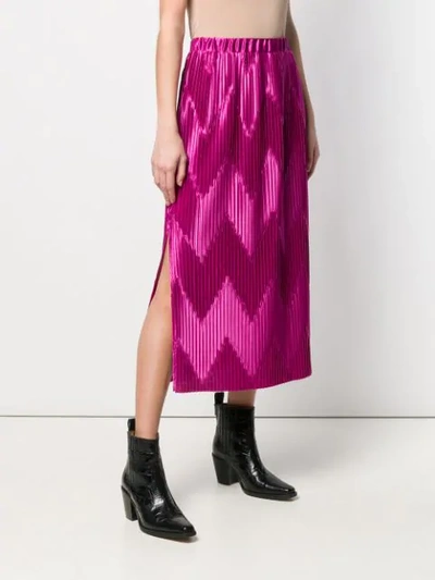 Shop Givenchy Zig-zag Pleated Skirt In Pink