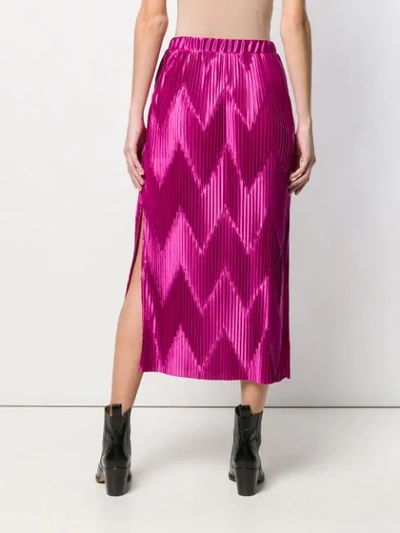 Shop Givenchy Zig-zag Pleated Skirt In Pink