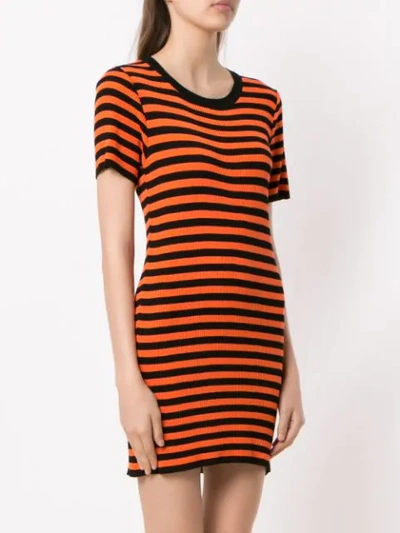 Shop Andrea Bogosian Striped Slim Dress In Black