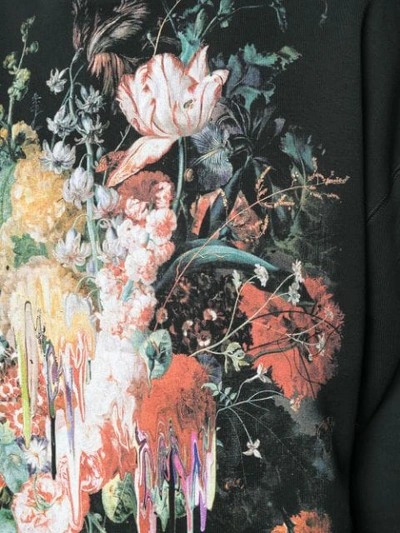 Shop Alexander Mcqueen Floral Painting Sweatshirt - Black