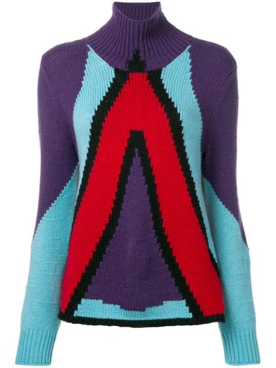 Shop Bottega Veneta Cashmere Geometric Panel Jumper In Multicolour