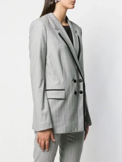 Shop Karl Lagerfeld Tailored Double-breasted Jacket In Grey