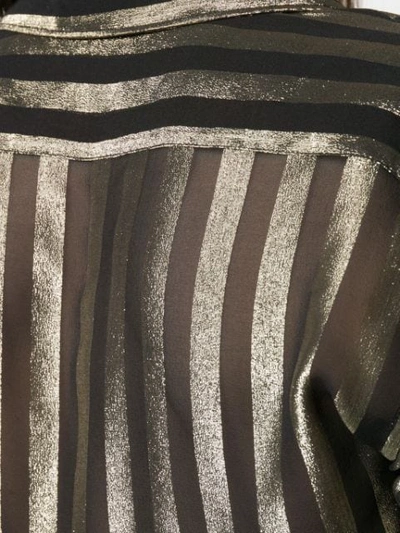 Shop Saint Laurent Sheer Stripe-pattern Shirt In Black