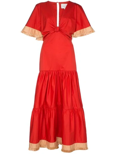 Shop Johanna Ortiz Untold Stories Cotton Maxi Dress In Red