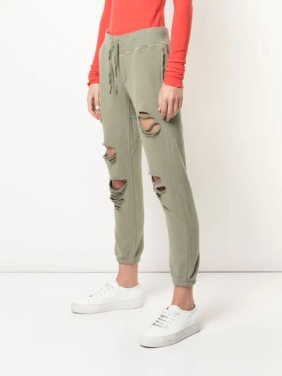 NSF SAYDE DISTRESSED TRACK TROUSERS - 绿色