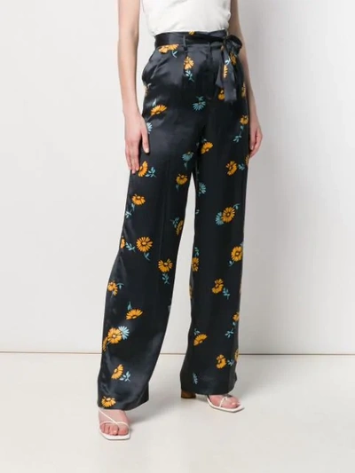 Shop Equipment Floral Print Trousers In Blue